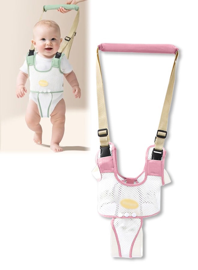 DUNISO Baby Walker Harness, Handheld Kids Walker Helper,Adjustable Infant Walking Assist Trainer Tool, Breathable Safety Belt for Children(Pink) - Image 1